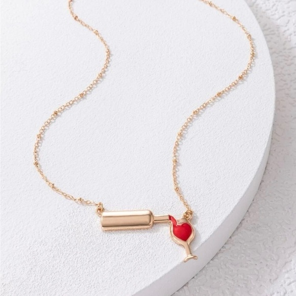 A Tiny Bit Of Drink Wine Glass Necklace - Picture 2 of 12